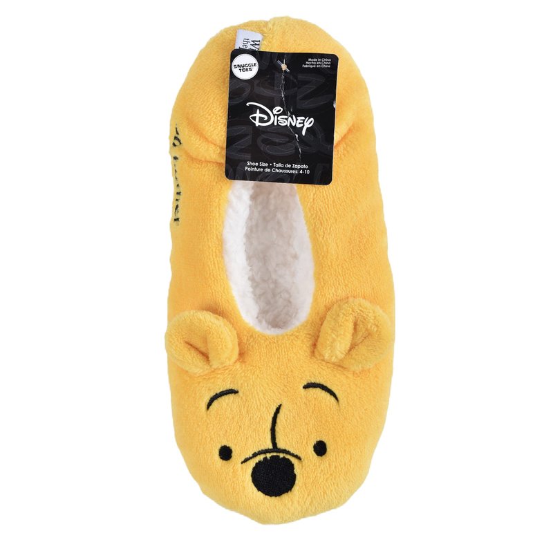 WINNIE THE POOH Womens 1-pack Plush Footlet, Yellow, 9 11 US