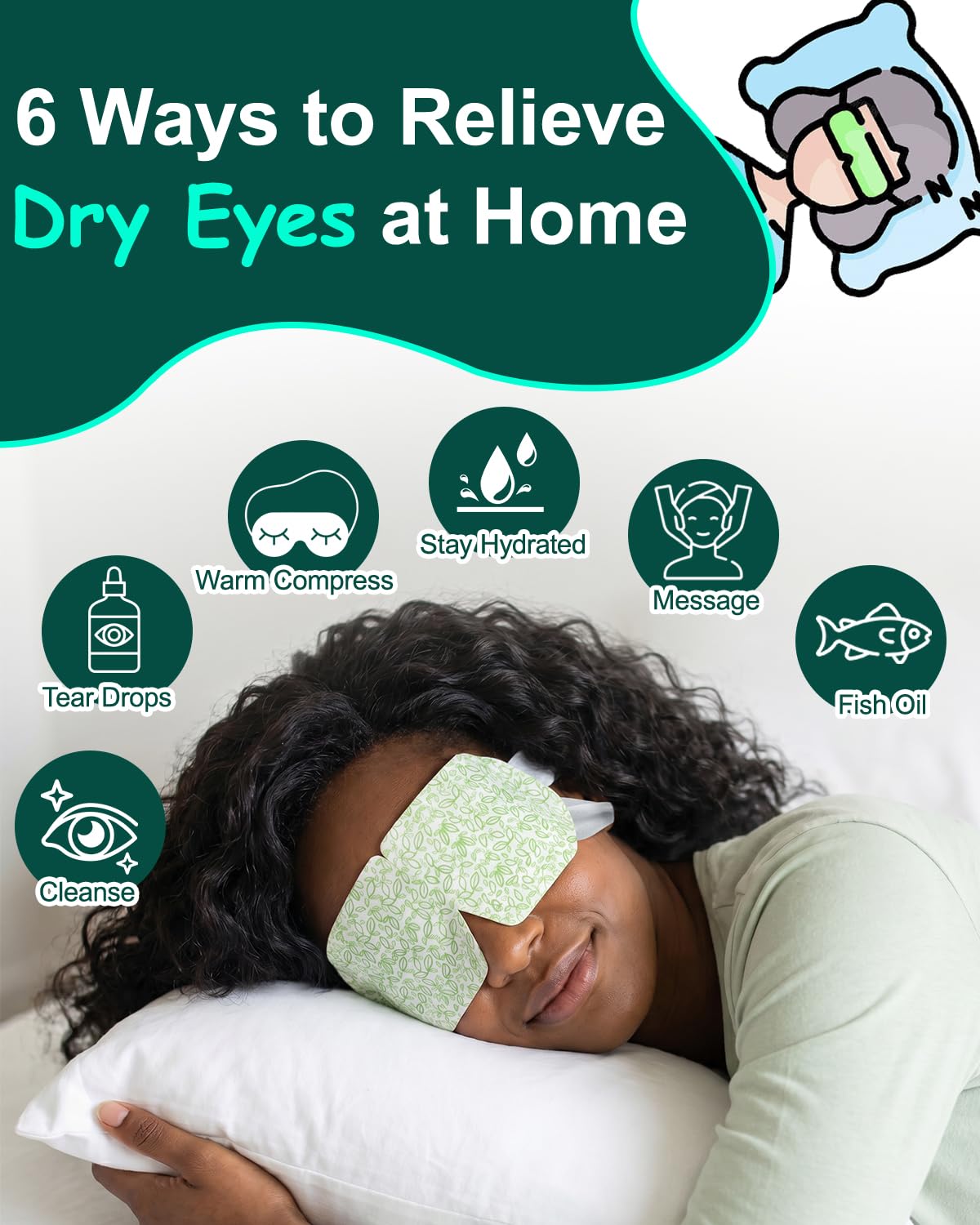 16 Packs Steam Eye Masks for Dry Eyes, Self Heating Warm Compress for Eyes Fatigue & Puffiness Relief, Disposable Heated Eye Mask Travel Essentials, Spa Relaxation Set for Women Christmas, Unscented