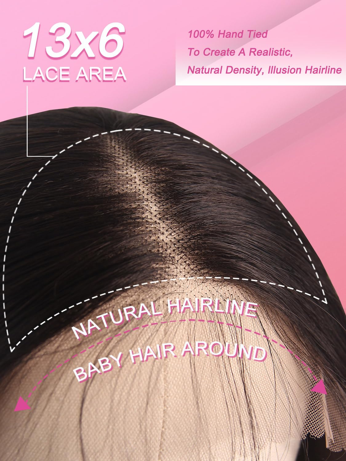Barbique Synthetic Lace Front Wig for Women, Natural Black Synthetic Wig 13x6 Hd Lace Front 26 Inch Long Wavy Heat Resistant Fiber Deep Parting with Baby Hair Natural Hairline