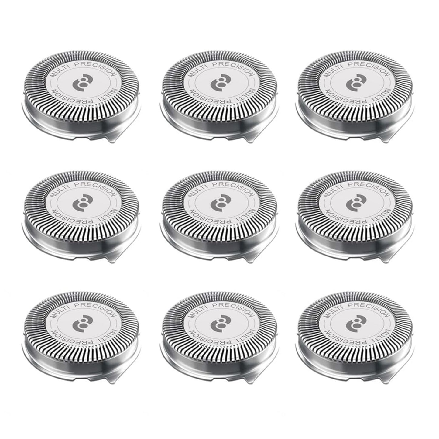 HQ8 Replacement Heads for Philips Norelco Shavers – 9-Piece Pack Compatible with PT720, PT730, PT735, PT860, AT890, AT891 Series – Smooth, Skin-Friendly, Easy-Clean Aquatec Replacement Heads