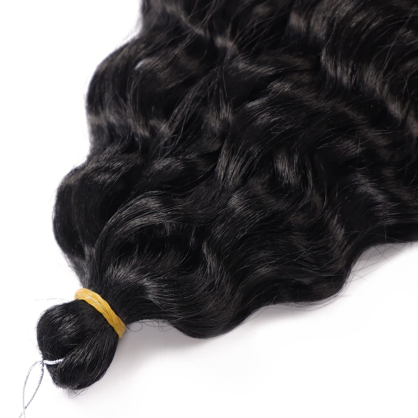 Ocean Wave Crochet Hair Extensions Deep Wave Crochet Hair for Women 22inch 6Packs Synthetic Crochet Hair Curly #1B Natural Black