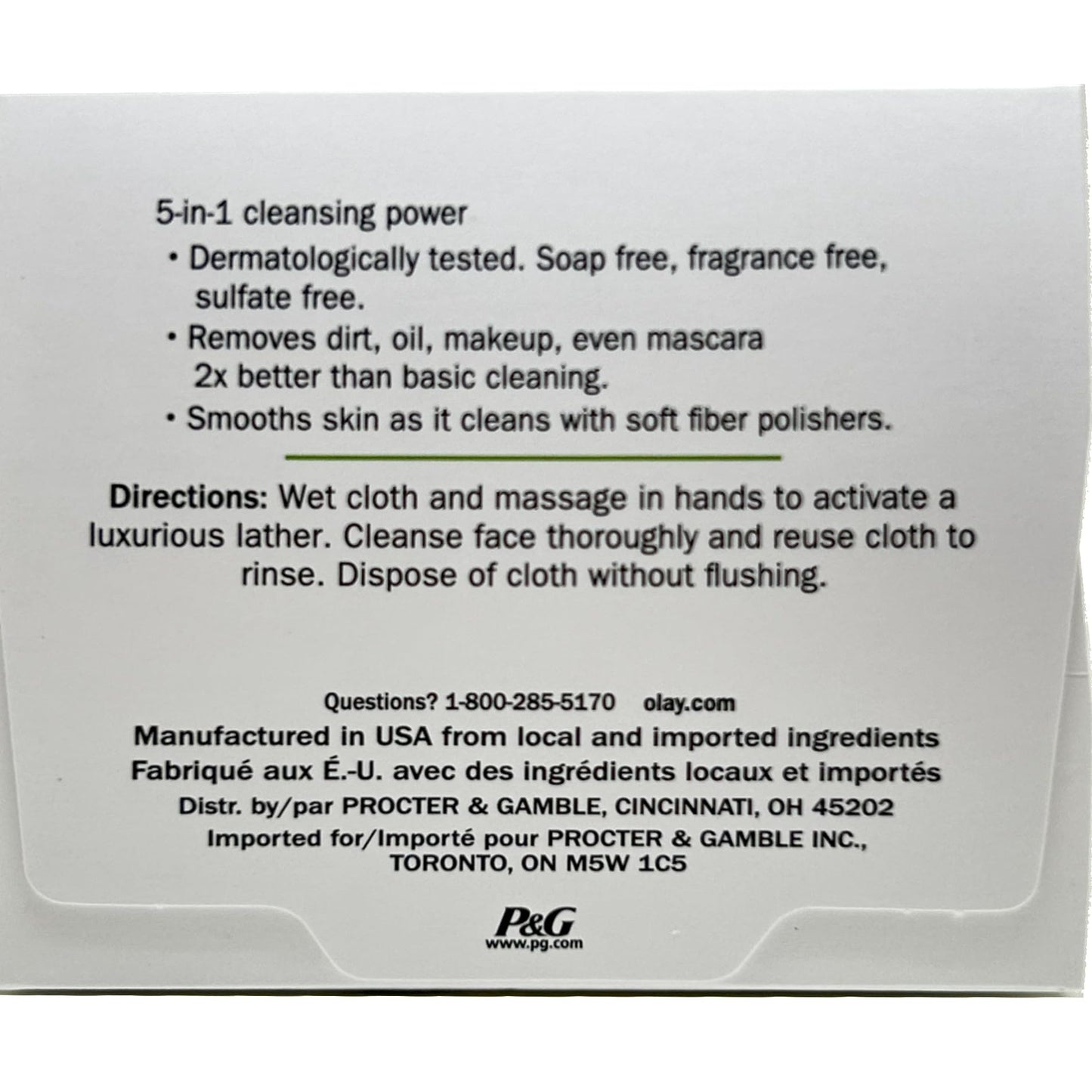OLAY Daily Gentle Clean 5-in-1 Water Activated Cloths, 33 Count (Pack of 3)