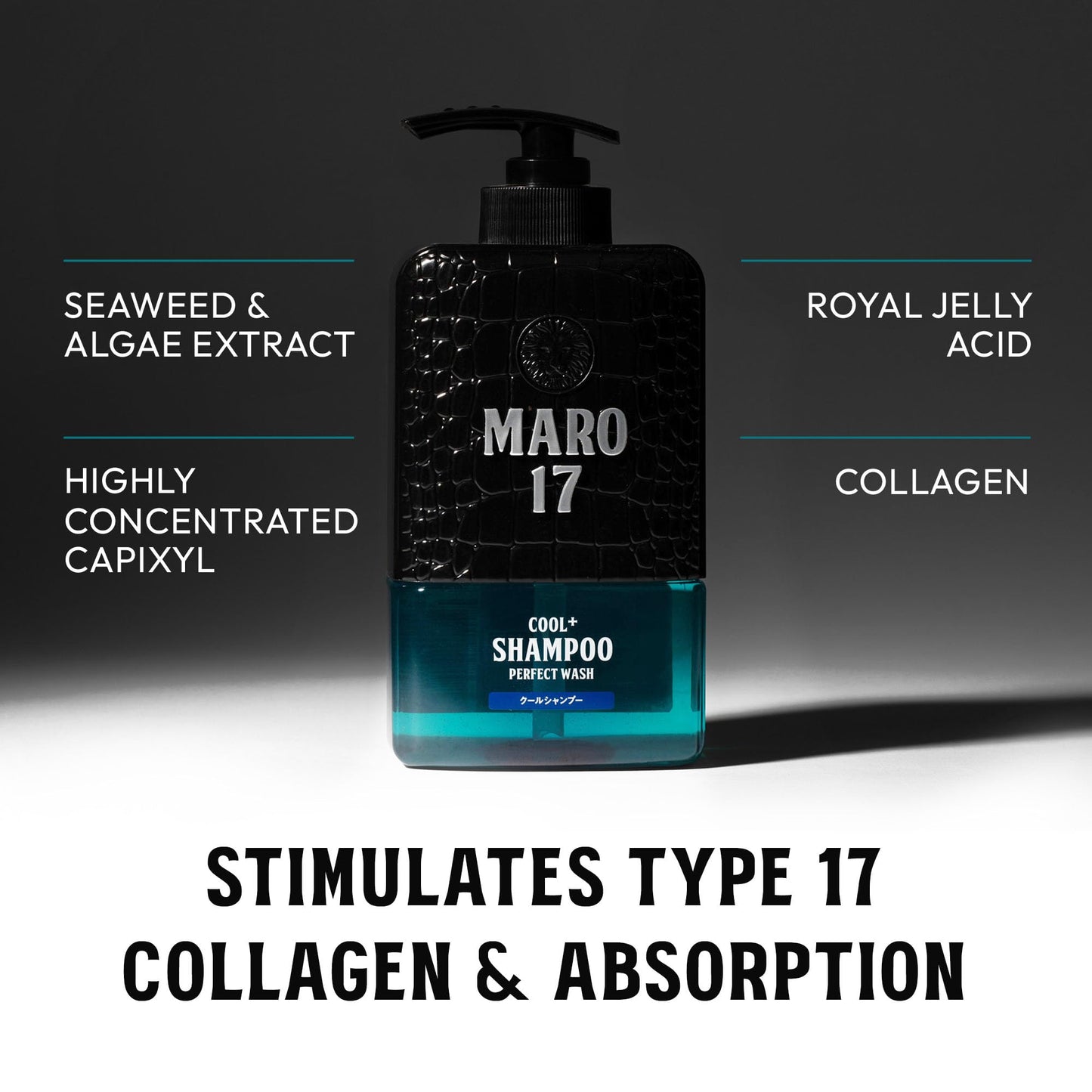 MARO17 Perfect Wash Cool+ Men’s Shampoo – Refreshingly Cool Shampoo with Original Collagen Peptide Formula, Deep Scalp Cleansing power for Oily Hair, Helps Control Odor and Refresh Scalp for Daily Use