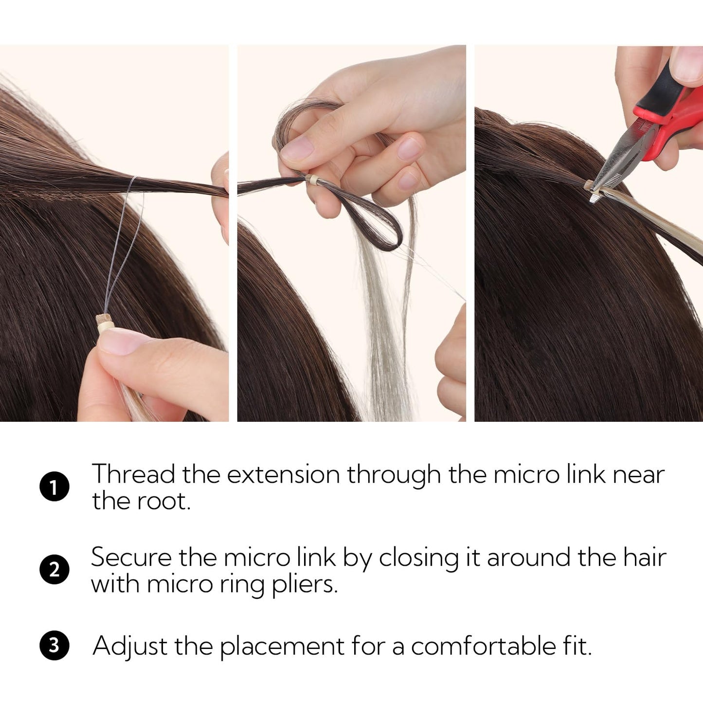 HOTBANANA Micro Ring Hair Extensions Human Hair, 16 inch 50g 50s Auburn Ginger Micro Beads Real Human Hair Extensions Straight Micro Link Micro Loop Hair Extensions