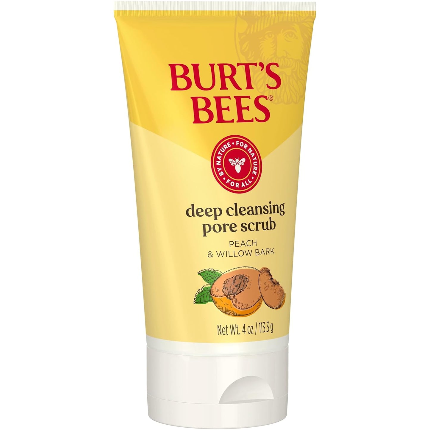 Burt's Bees Deep Cleansing Pore Scrub - Peach & Willow Bark | 4 Oz, Pack of 3
