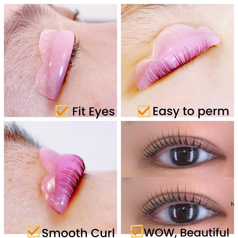 Lash Lift Shields C Curl - Flexible Eyelash Perm Rods for Natural Curl | 5 Sizes Available, Pink