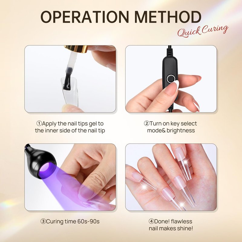 AORAEM Nail Lamp LED Nail Manicure Light Nail Polish Curing Lamps with Black Gooseneck and Clamp for Gel Nails