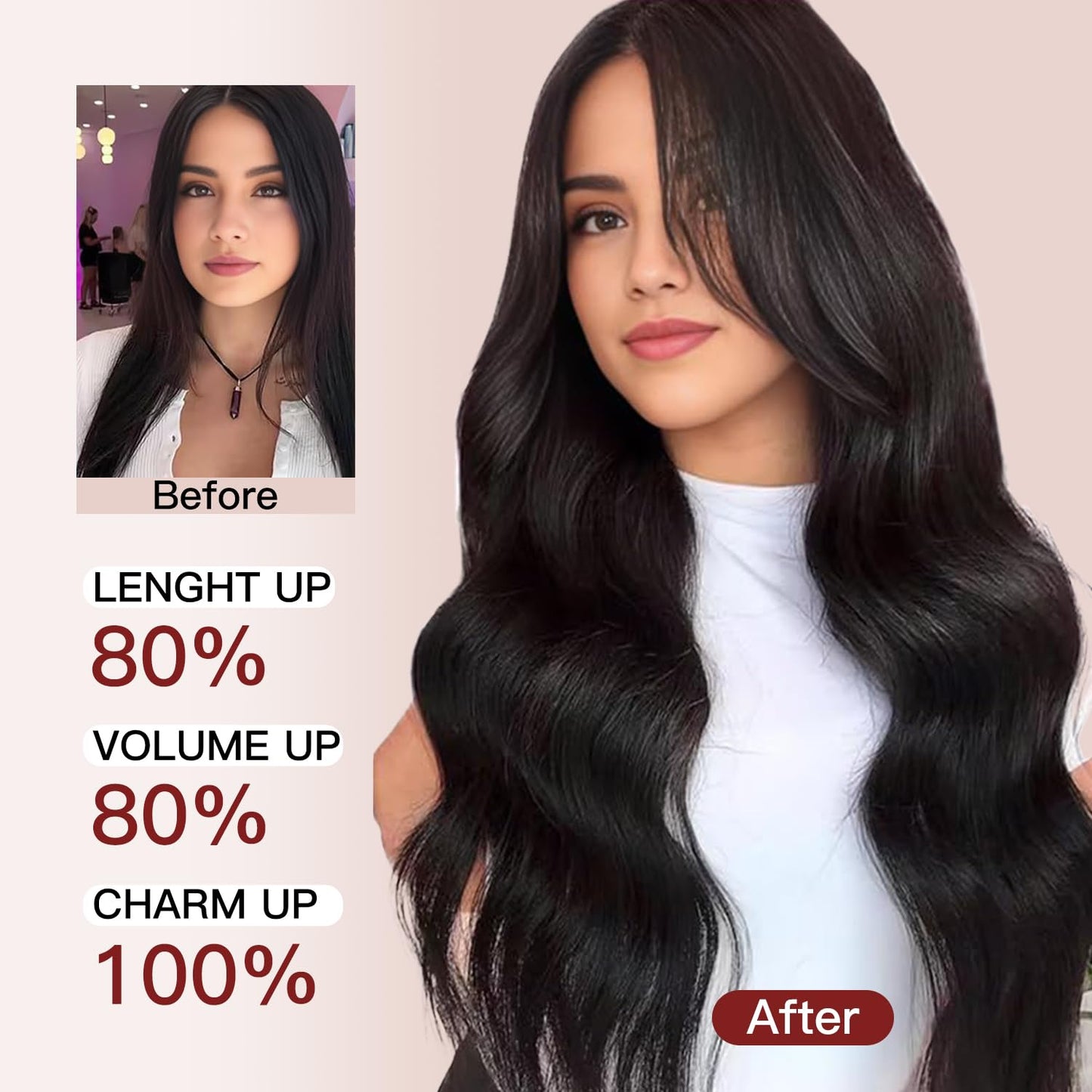 LOVELINE Clip in Hair Extensions Real Human Hair, 100% Remy Human Hair Extensions Clip Ins for Women, 7Pcs 12Inch 85g, Natural Black