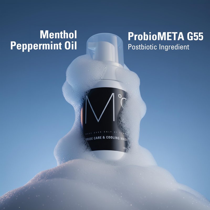 Mdoc Men’s Intimate Wash, Cooling Intimate Foam Cleanser with Menthol & Peppermint, Gentle Daily Care for Sensitive Skin, 100ml