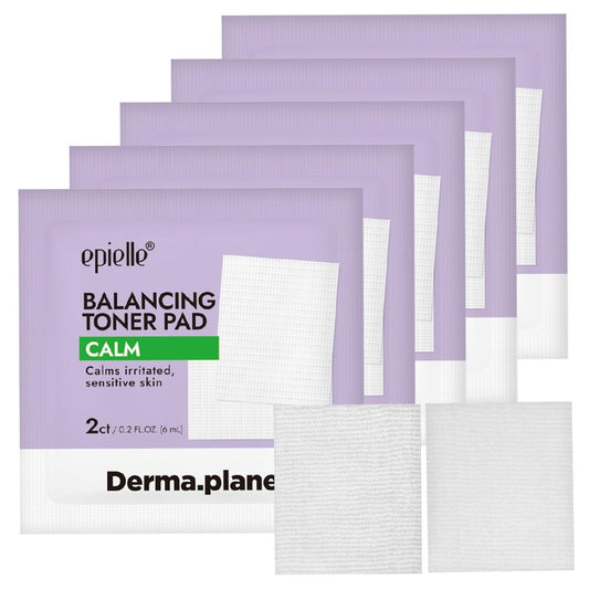 Epielle Balancing Toner Pads 5 Packs Individually Wrapped, Calming & Hydrating Irritated, Sensitive Skin with CICA & Salicylic Acid, Cotton Gauze & Glutathione Jelly, Korean Skin Care (5 Toner Pads)