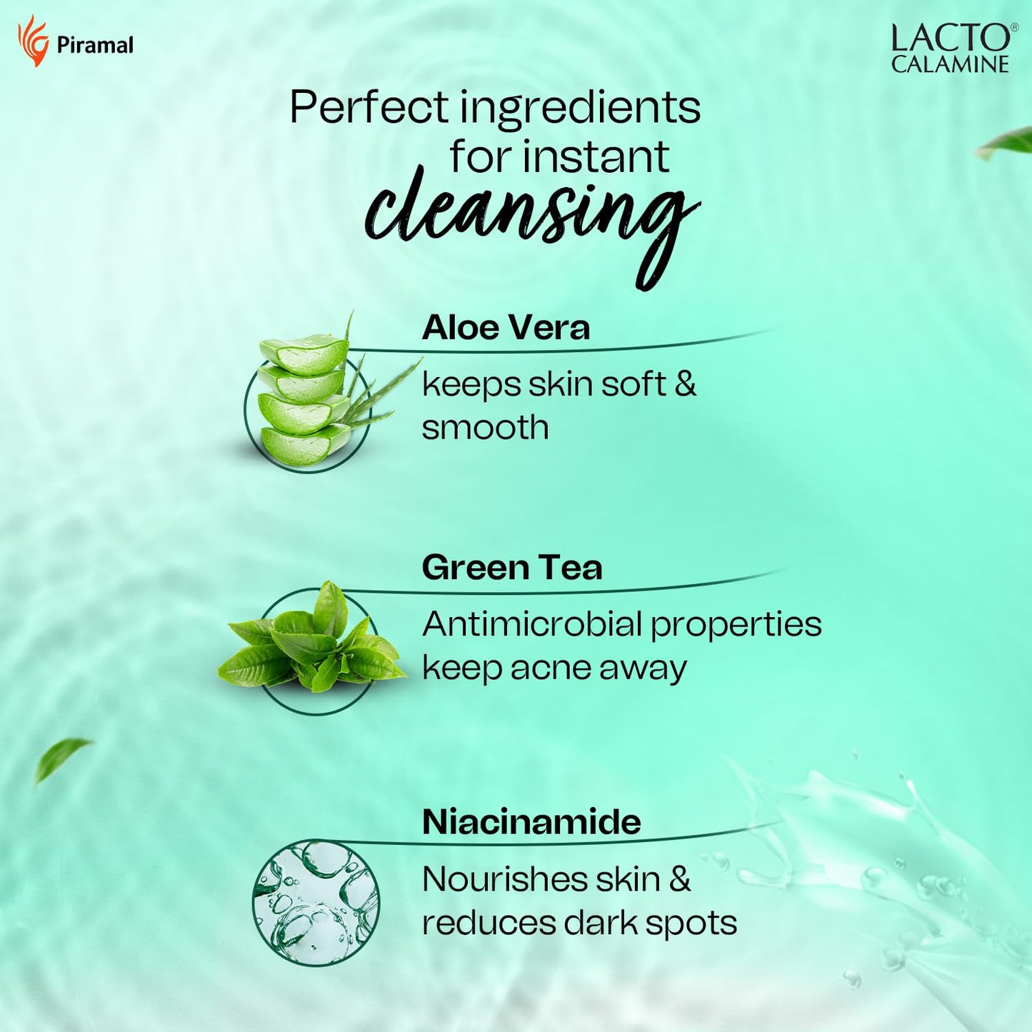 Lacto Calamine Micellar Water Makeup Remover with Aloe Vera, Green Tea and Niacinamide – 3.38 fl oz (100 ml)