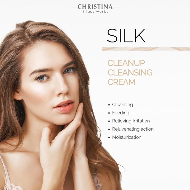 Silk CleanUp Cleansing Cream - Oil-Free Gel for Dry & Sensitive Skin | 24-Hour Moisturizing Makeup Remover, 120ml