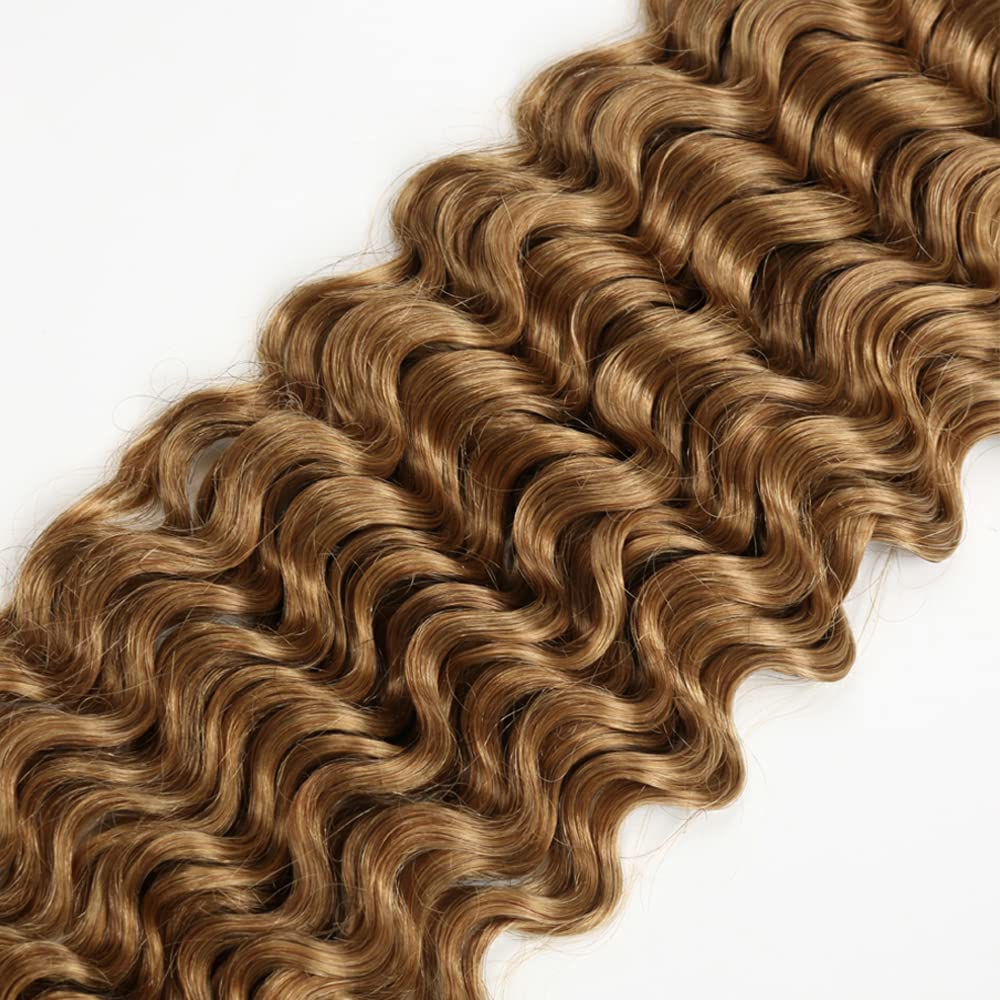 Curly Human Hair Bundles - Honey Blonde Deep Wave | 12-14-16 Inch Unprocessed Brazilian Virgin Hair for Black Women