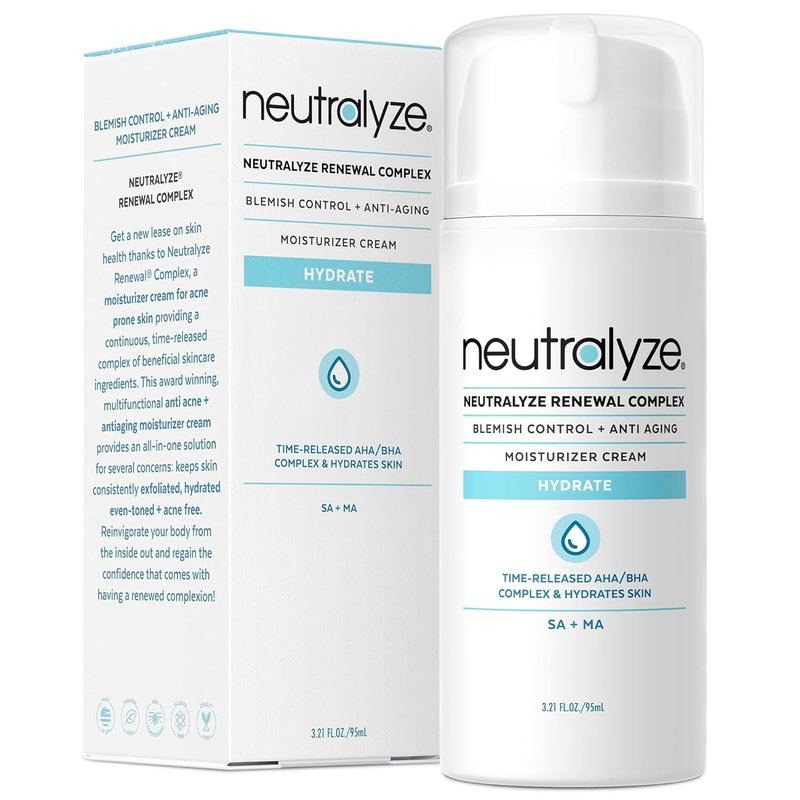 Neutralyze Acne Moisturizer - Maximum Strength 2% Mandelic & Salicylic Acid Treatment | All Skin Types, Teens & Adults