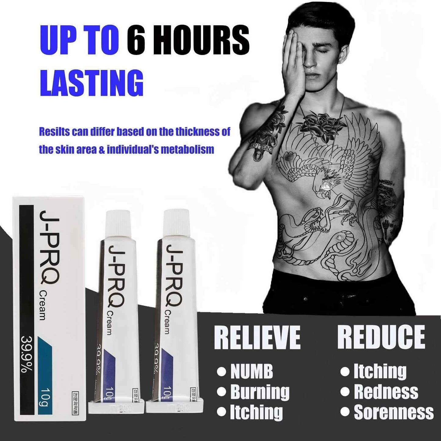 Maximum Strength Tattoo Cream - 8 Hours for Tattoos, Waxing & Piercing | Cream for Tattoos Extra Strength | 2pcs 10g