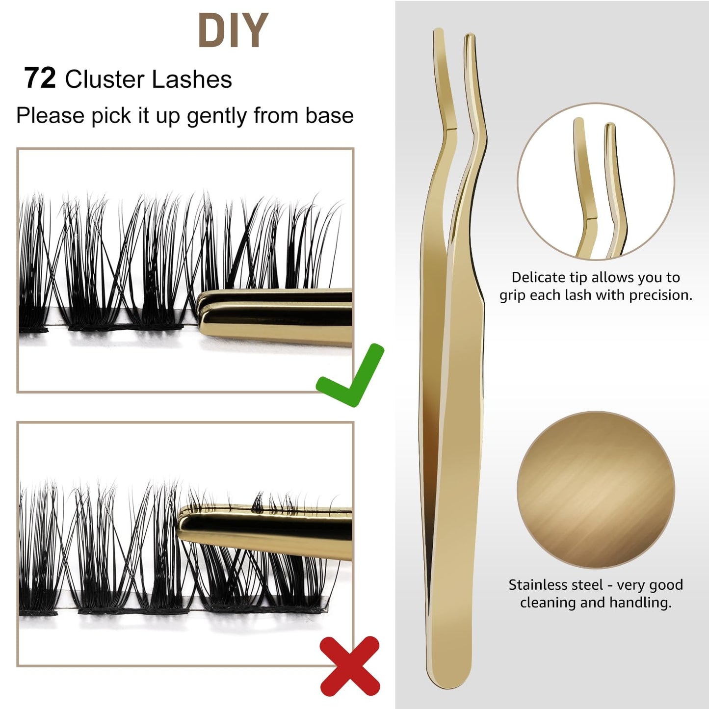 DIY Lash Extension Kit B12 Lash Cluster DIY Eyelash Extension Kit Individual Lashes Eyelash Clusters (Kit,B12)