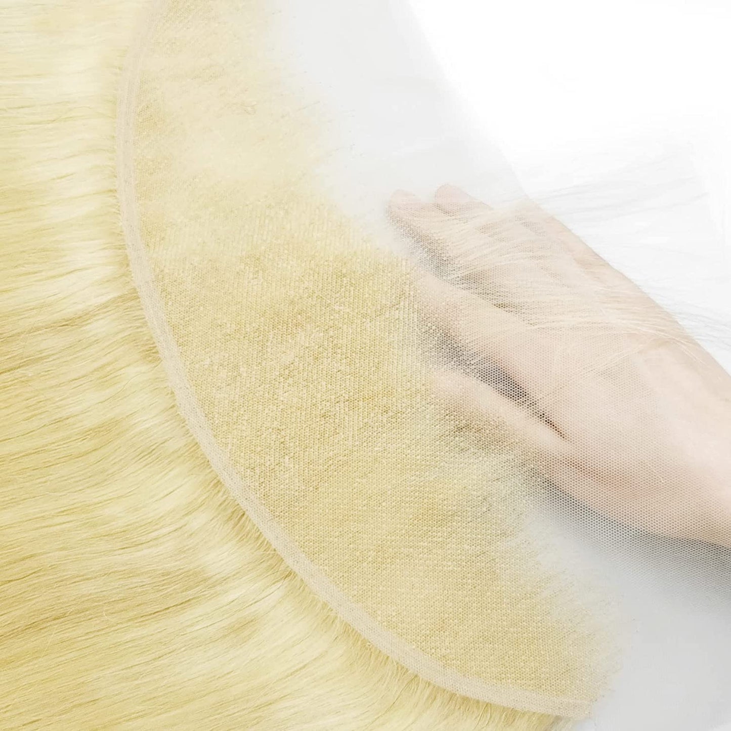 613 Frontal Straight 13x4 Transparent HD Lace Frontal Closure Ear To Ear Blonde 2A Brazilian Virgin Remy Human Hair Extension 100% Russian Blonde Human Hair for Women Pre Plucked 12 Inch
