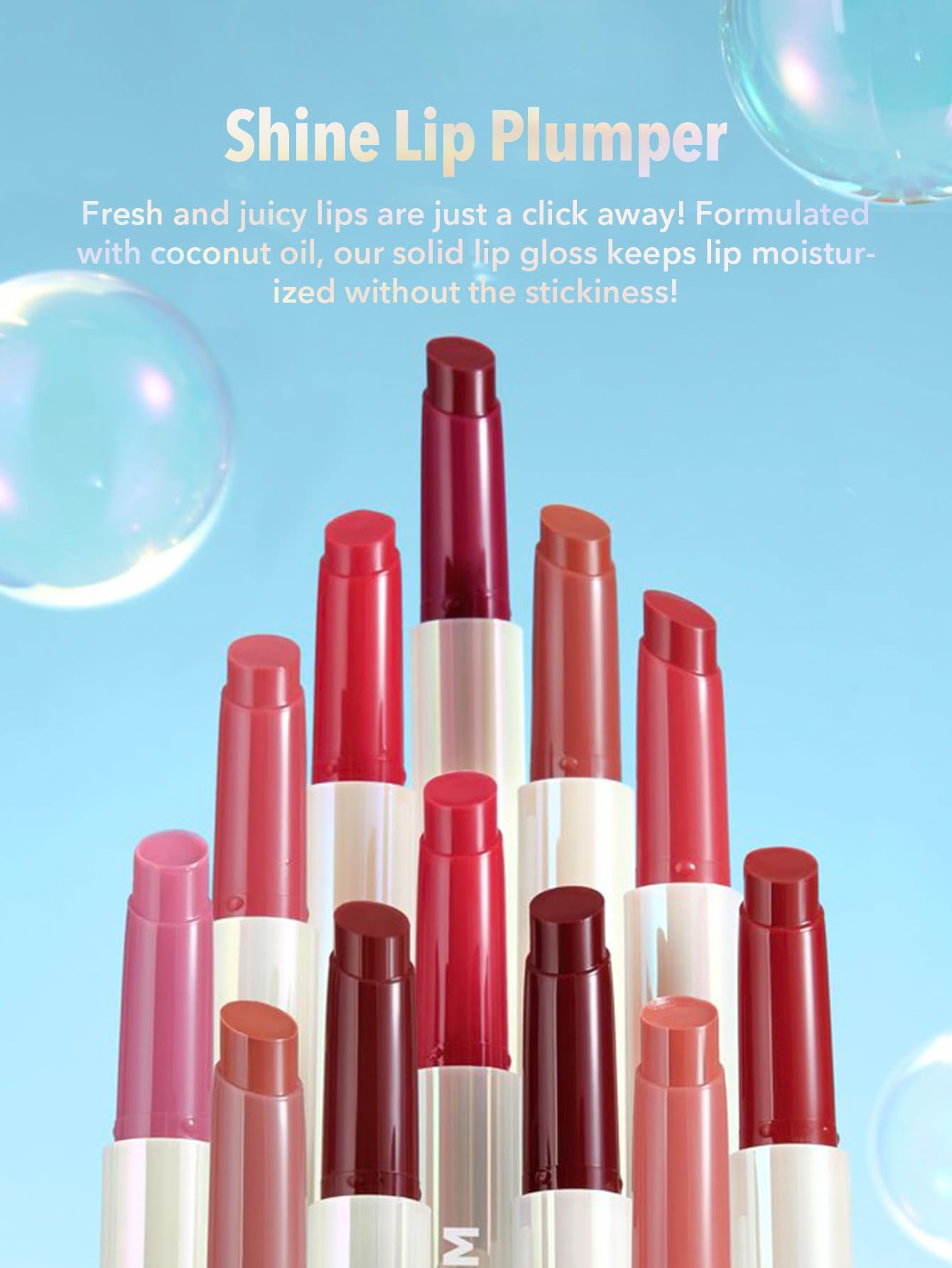 SHEGLAM Pout-Perfect Moisturizing Solid Lip Gloss with Plumping Serum Non Sticky Lipstick with Coconut Oil