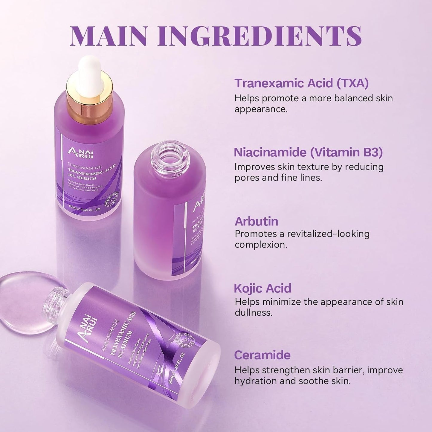 ANAI RUI Advanced 10% Tranexamic Acid Serum 1.69 FL.Oz/50 ML