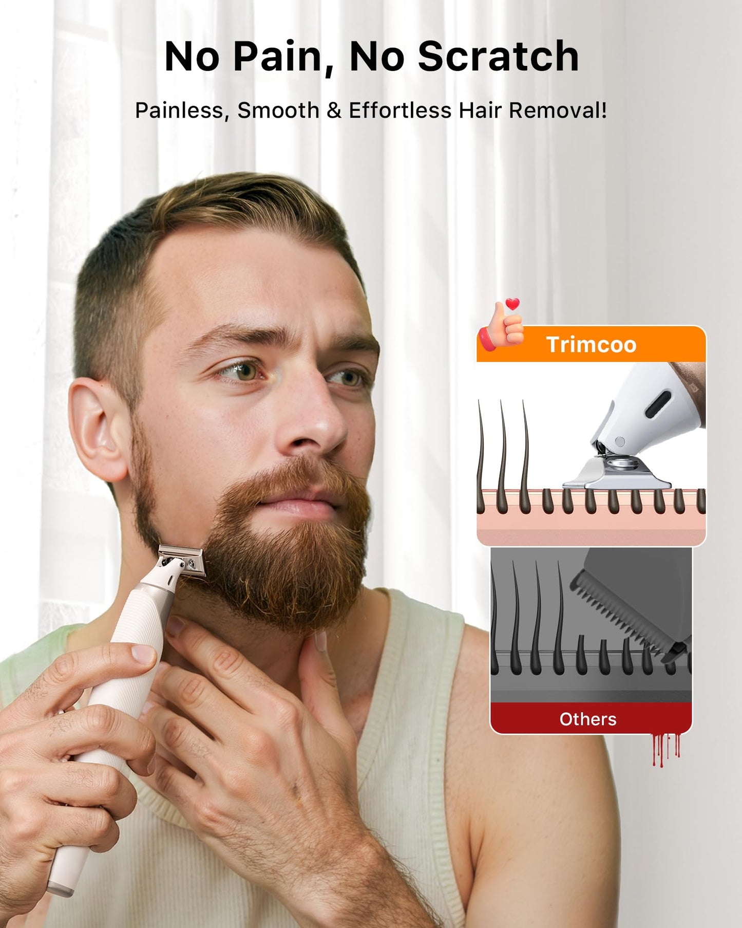 Trimcoo Magnetic Replacement Blades, Genuine Replacement Blades for H1 & H3 Electric Shaver and Trimmer, Easy Snap-On & Rinseable, Durable Stainless Steel, Trim, Edge and Shave, 3 Pack，Black