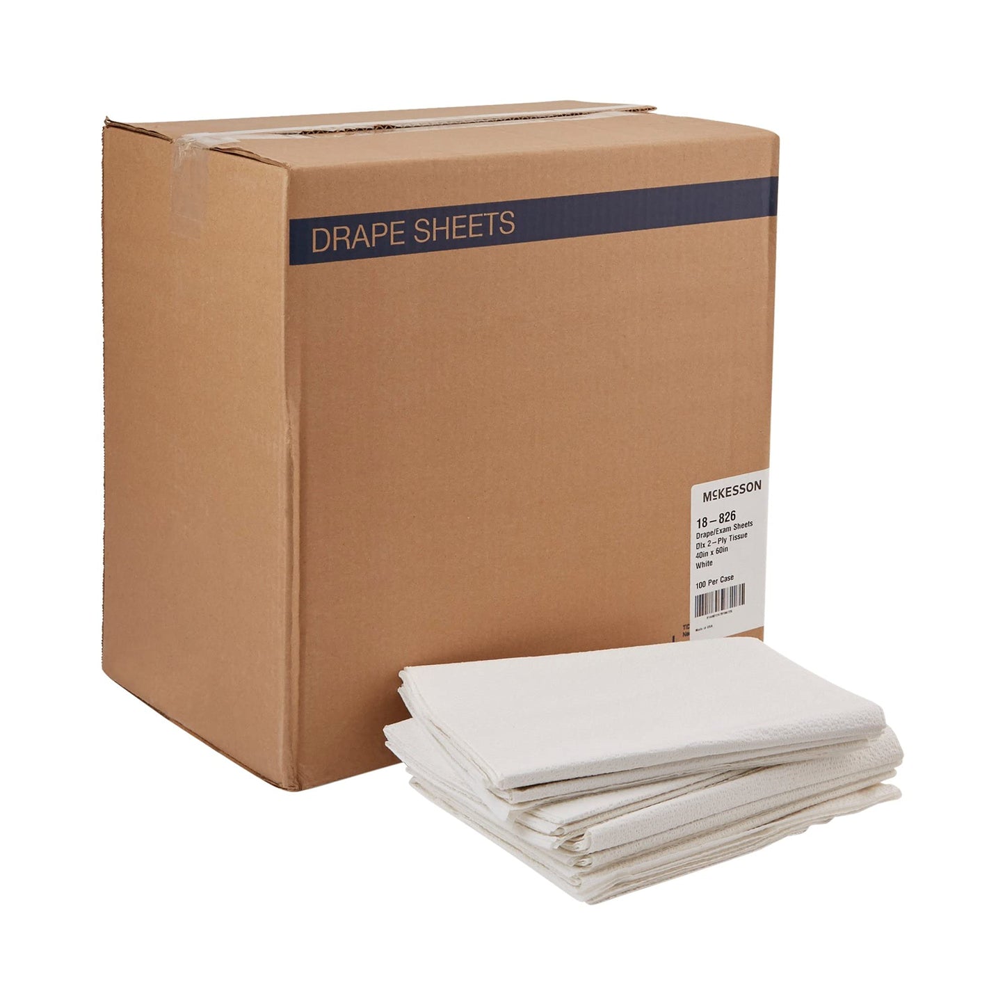 McKesson Drape Sheets Disposable Sheet for Bed, Exam, 40 x 60 in, 100 ct