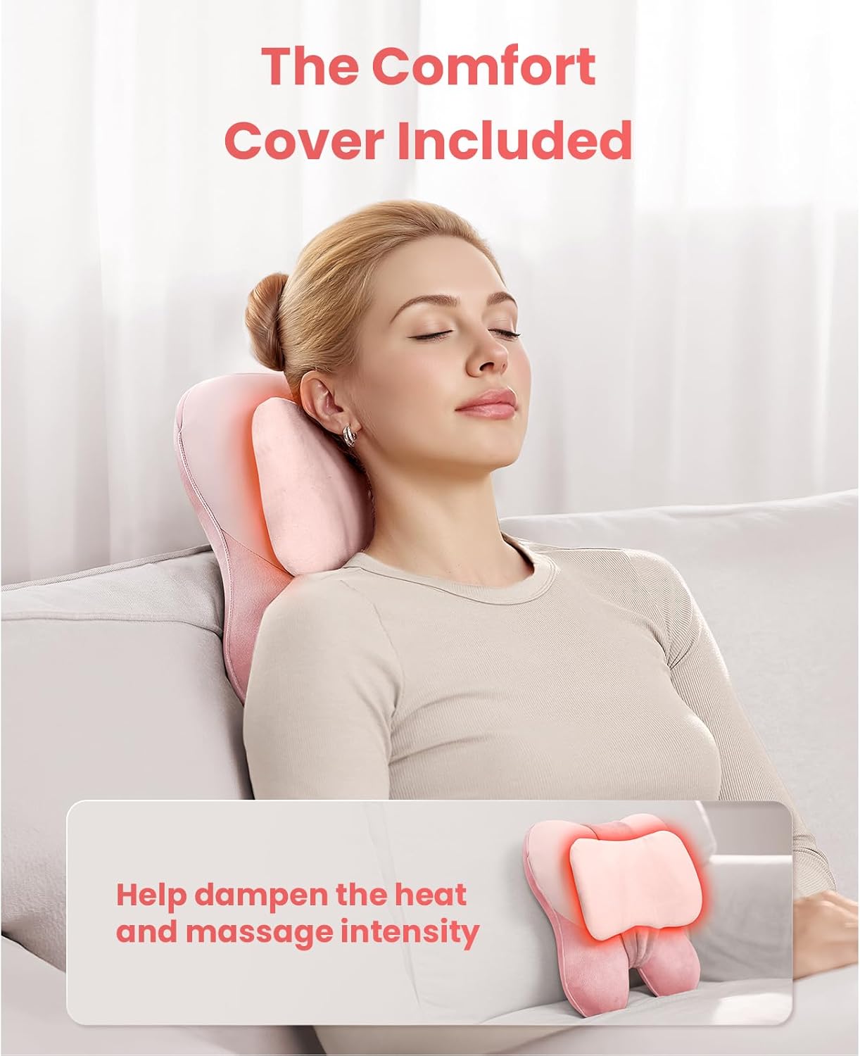 Back Massager with Heat - Deep Tissue Shiatsu Massage Pillow for Pain Relief | Soothing Muscle Tension Relief