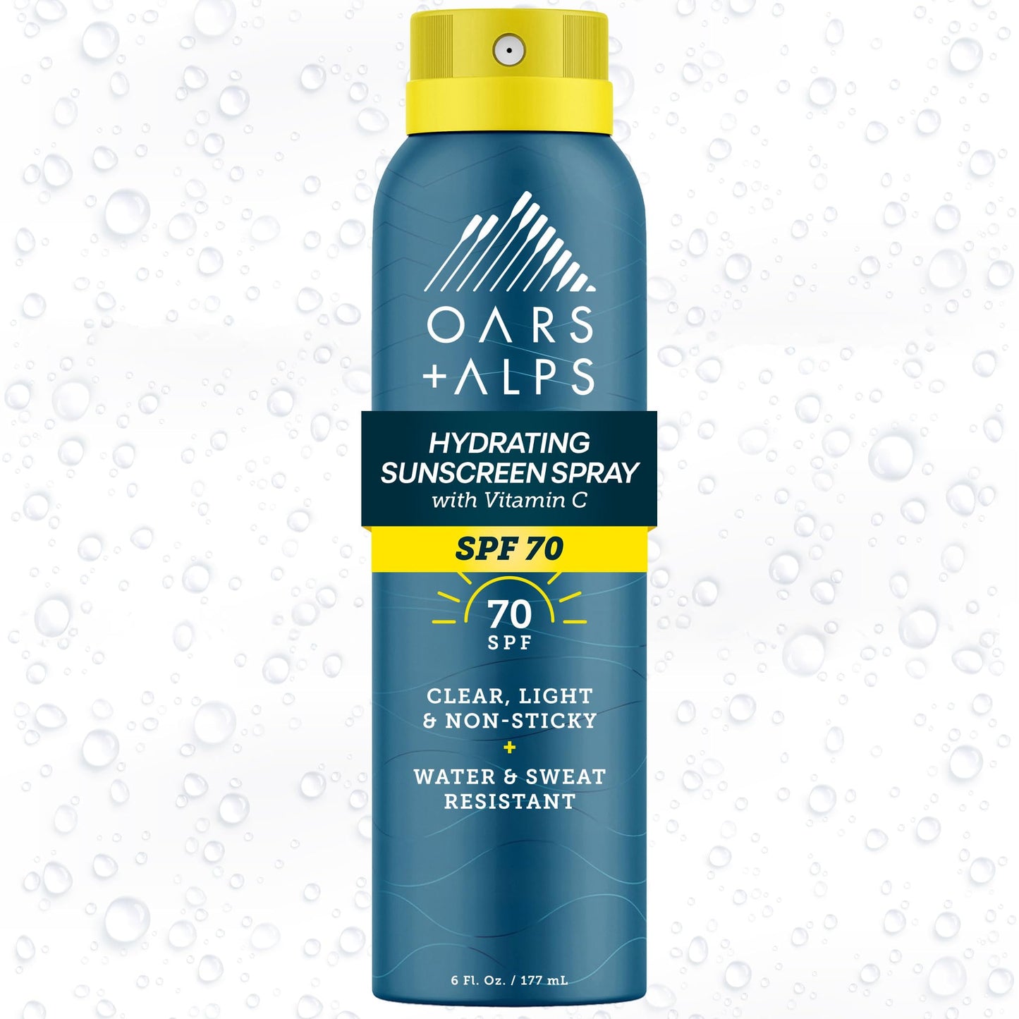 Oars + Alps SPF 70 Face & Body Broad Spectrum Sunscreen Spray | Fast-Absorbing, Lightweight, Non-Greasy, Hawaii Reef Act 104 Compliant, Water-Resistant, Octinoxate + Oxybenzone Free, 6 Oz, 1 Pack