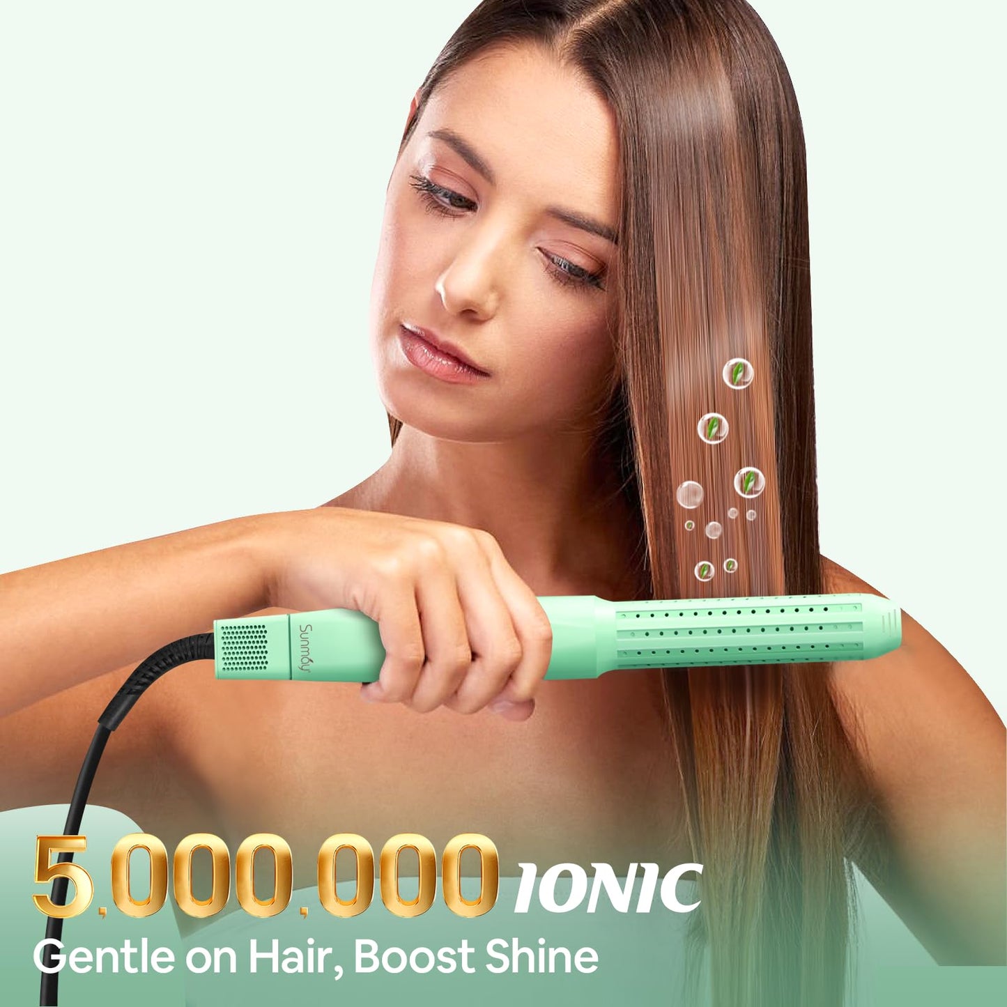 SUNMAY 360°Airflow Hair Straightener,0.95 Inch Titanium Straightener and Curler with Cooling Air Lock in Quick Style,Negative Ions Flat Iron Hair Straightener for Women,Dual Voltage,Auto Shut Off
