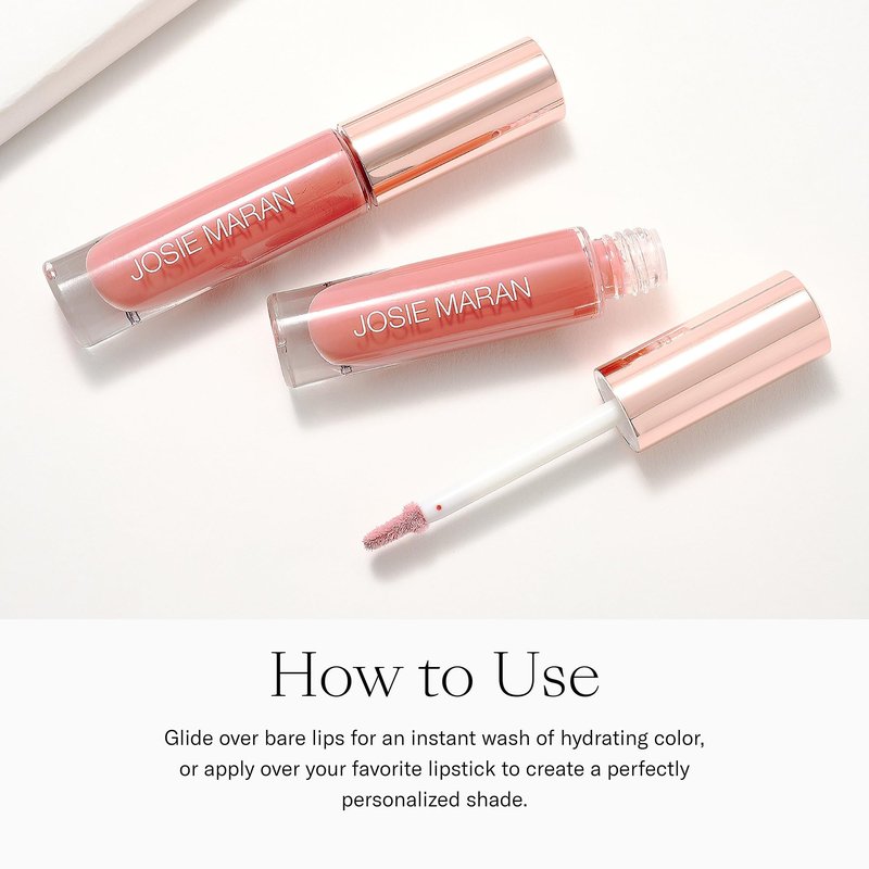 Josie Maran Color Stick & Lip Gloss Makeup Set - Argan Oil-Based Makeup Balm for Lips, Cheeks & Eyes + Hyaluronic Acid Infused Plumping Lip Gloss (2 Piece Set)
