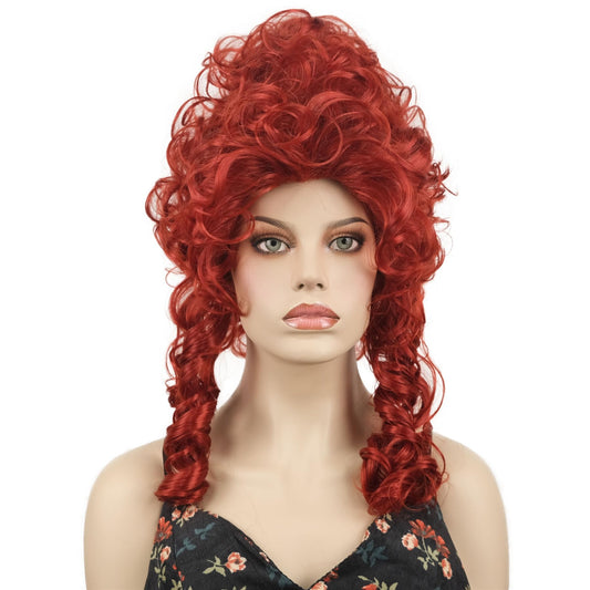Aimole Red Curly Wigs for Women Beehive Wig Vintage Queen Halloween Costume Cosplay Party Hair