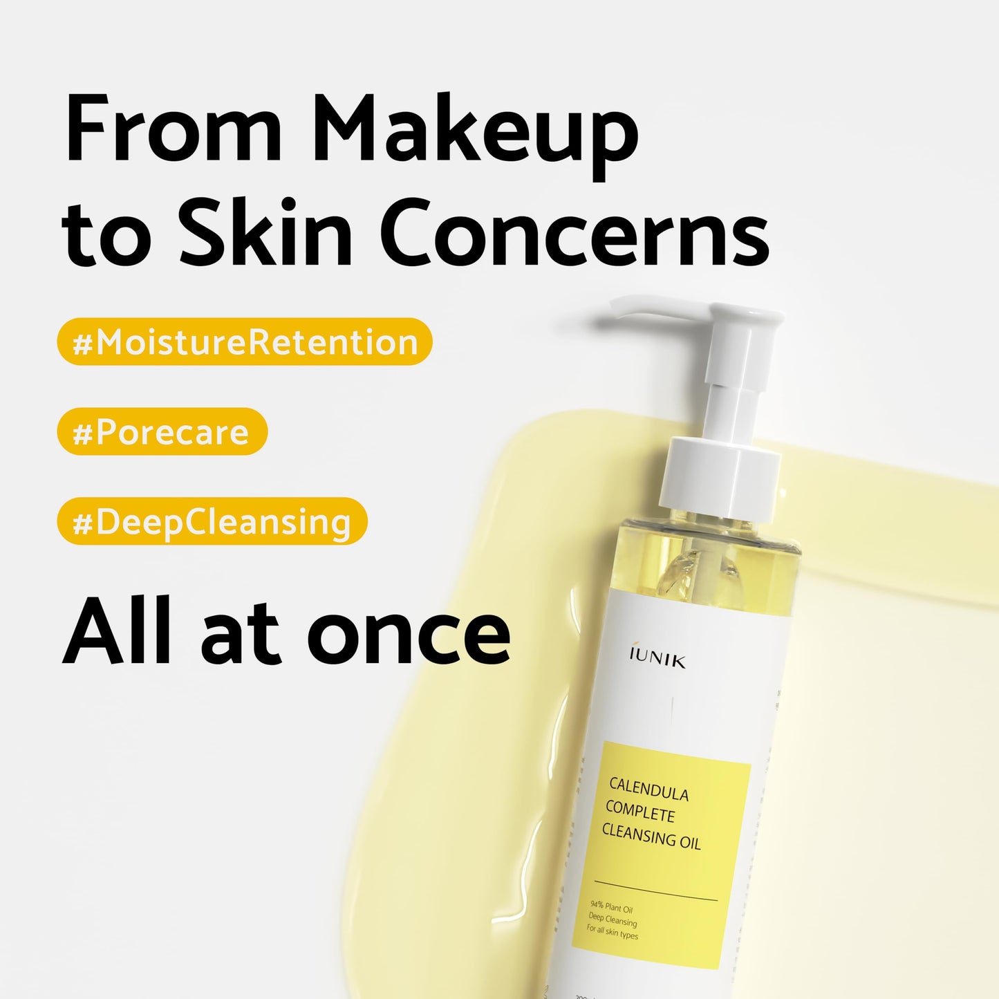 IUNIK Centella Calming Moisture Daily Sunscreen SPF 50+ PA++++ Matte & No White Cast Centella Asiatica w/ Calendula Cleansing Oil Kit
