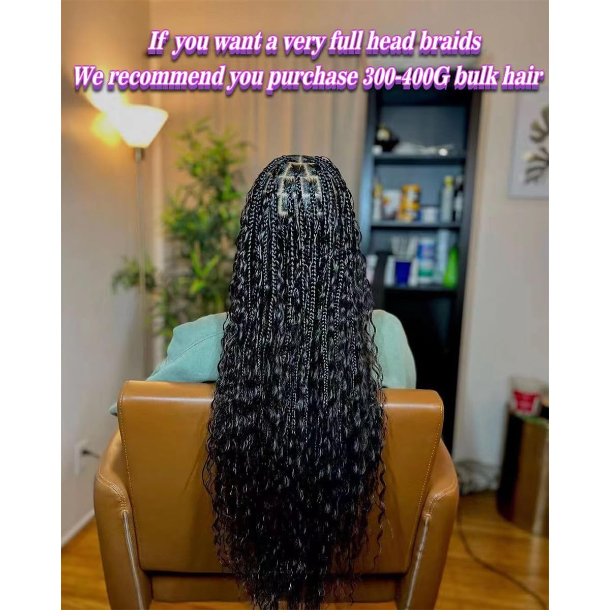Loose Wave Human Braiding Hair - 22 Inch 50g Bulk No Weft Bundle | 10A Brazilian Virgin Curly Extensions for Boho Braids