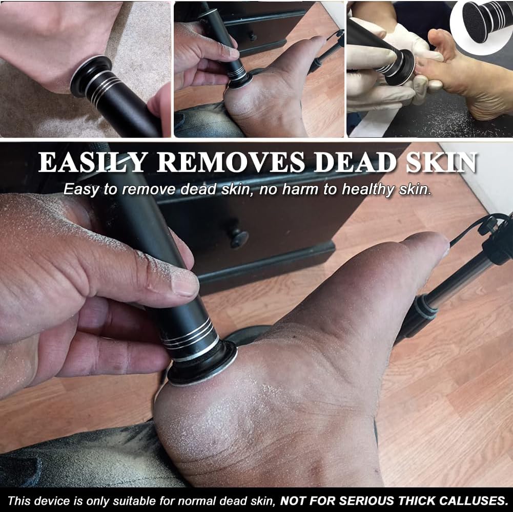 Electric Callus Remover - Professional Foot File with Adjustable Speed | 60 Replaceable Sandpapers, Black