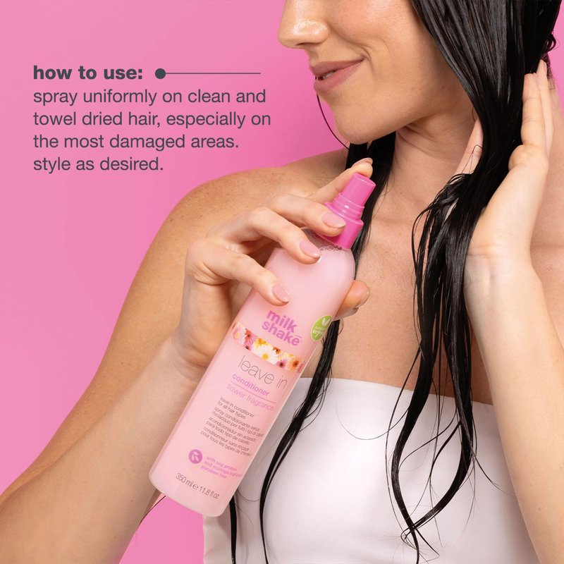 milk_shake leave in conditioner – flower fragrance | daily detangling spray for color-treated hair | hydrates, softens & protects with soy proteins & hyaluronic acid 2.5 fl.oz (75ml)