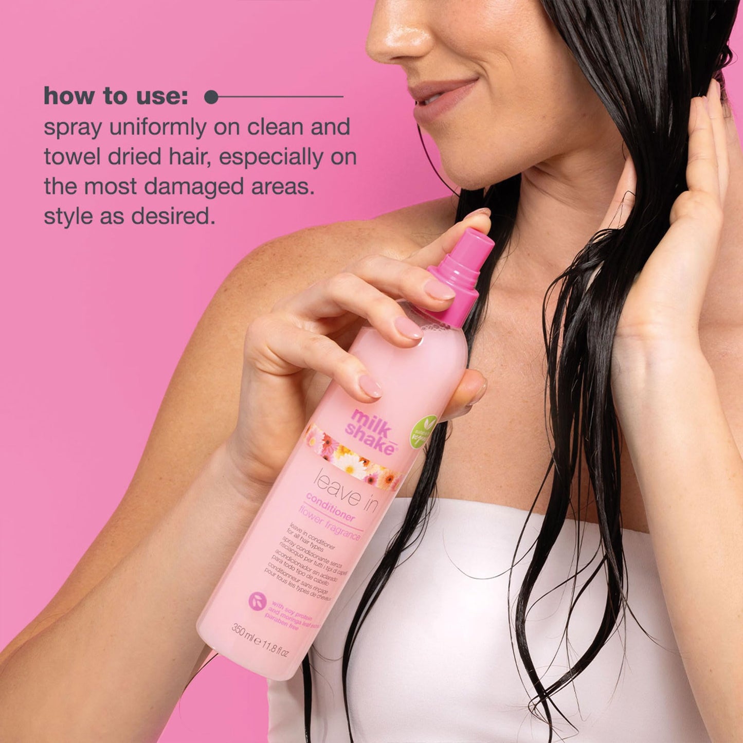 milk_shake leave in conditioner – flower fragrance | daily detangling spray for color-treated hair | hydrates, softens & protects with soy proteins & hyaluronic acid 2.5 fl.oz (75ml)