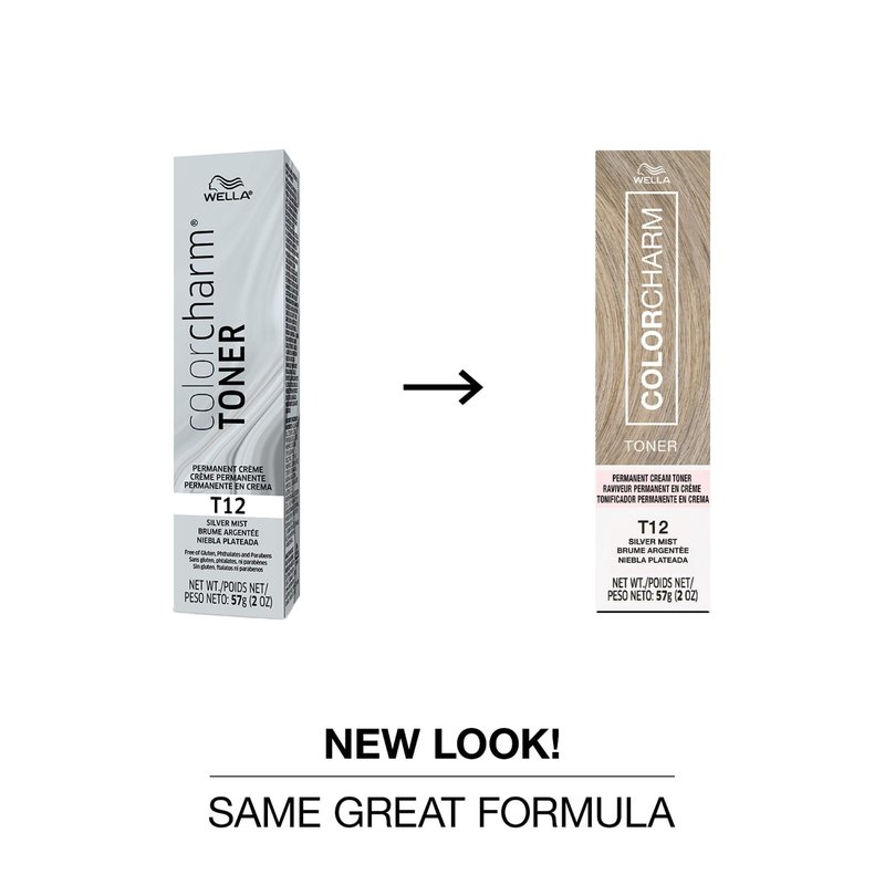 COLORCHARM Permanent Cream Toner | Neutralize Brass | Free of Animal-Derived Ingredients, Parabens & Gluten Free | T12 Silver Mist | 2 oz