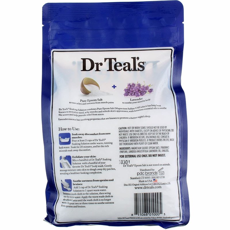 Dr Teal's Epsom Salt 4-Pack (12 lbs Total) Soothe & Sleep with Lavender