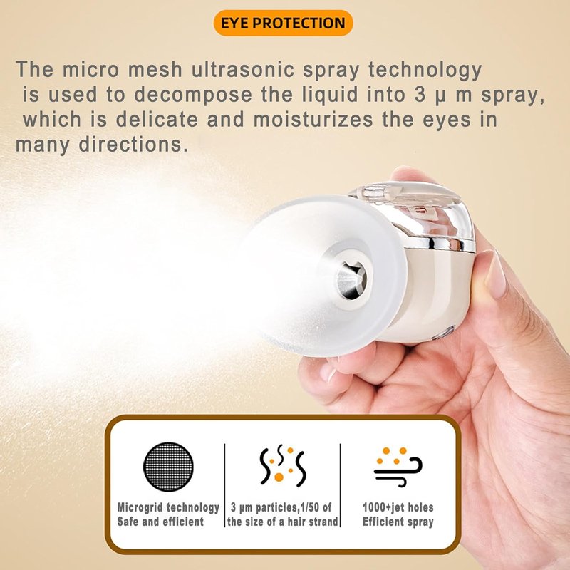 Heated Eye Sprayer for Dry Eye Relief | Portable Warm Compress & Mist Steamer for Eyelid Care