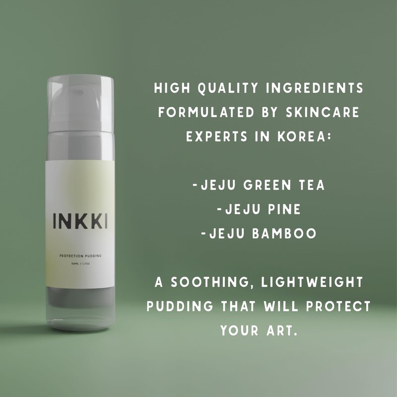 Inkki Skincare - Protection Pudding 1.7 oz - Premium Tattoo Aftercare Cream - Made in Korea - Non-greasy Formula that Soothes, Hydrates, and Protects