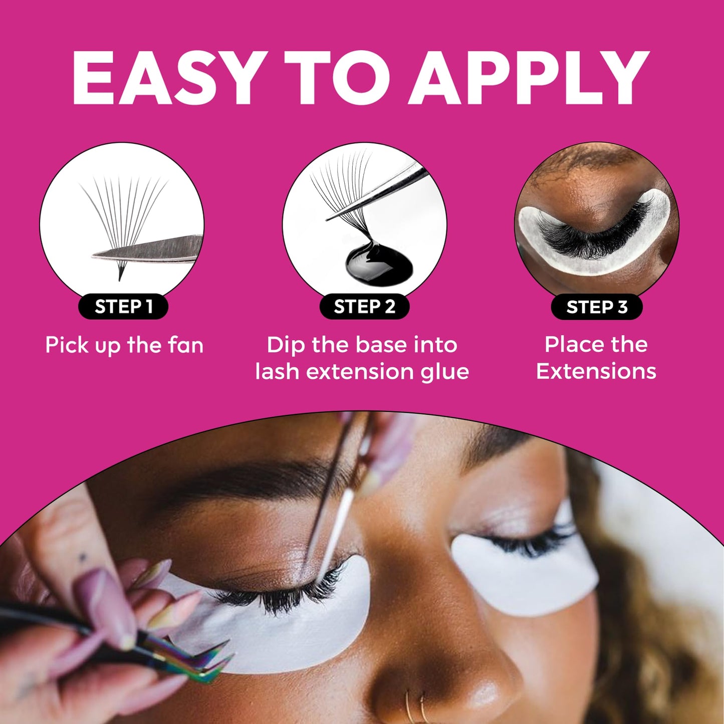 Eyesy Lash 500 Promade Fans 10D - Volume Premade Lash Fans for Eyelash Extensions Pointy Base Handmade Loose Pre Made Eyelashes Middle Stem Soft and Lightweight (10D 0.03 D 12mm)