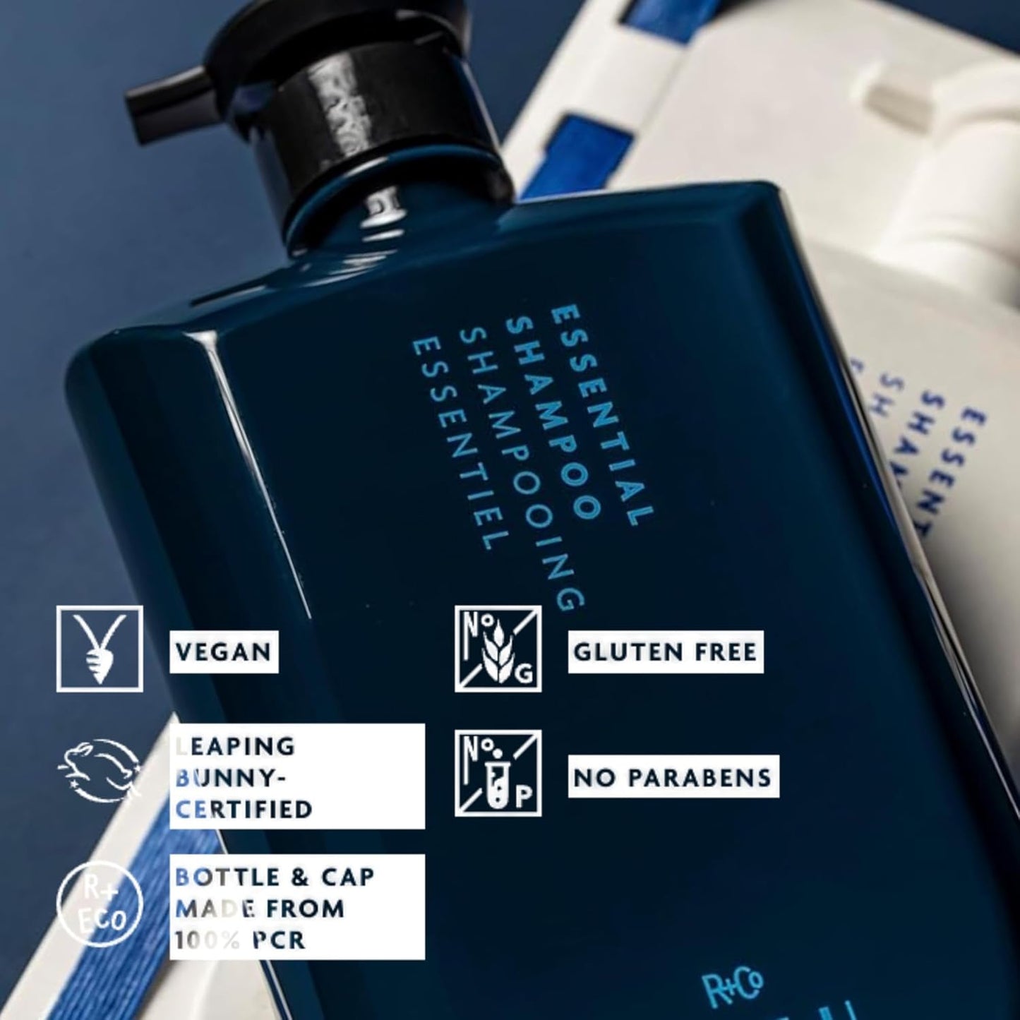 R+Co BLEU Essential Shampoo - Gentle Daily Cleanser for All Hair Types | Hydrates & Adds Shine - 33.8 oz