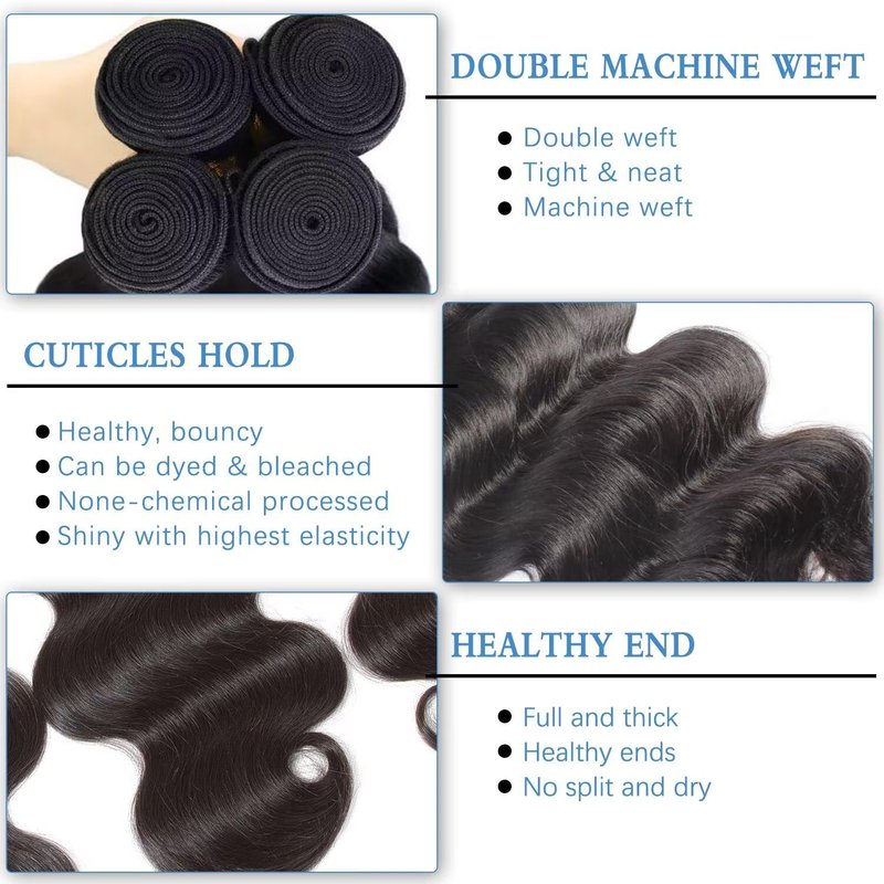 12A Human Hair Bundles 26 Inch Body Wave 100% Unprocessed Brazilian Virgin Weave 1 Bundle for Women Natural Black Real Body Wavy Human Hair Extensions