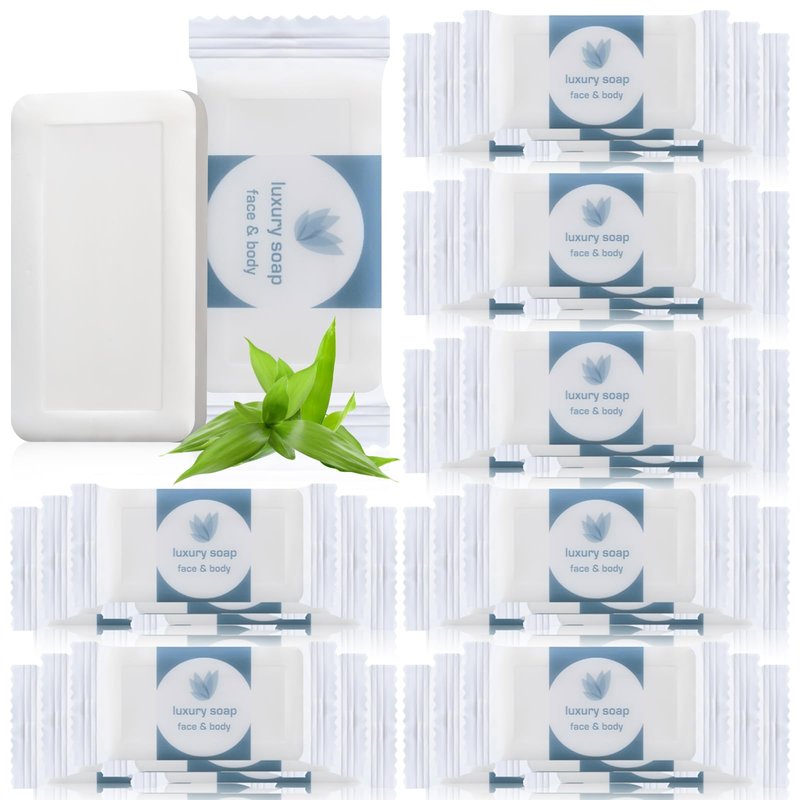 Kacctyen 200 Pcs 0.35oz Mini Bar Soap Bulk Individually Wrapped Bulk Hand Hotel Soap Bars Travel Size Toiletries for Guest Vacation Bathroom Rentals