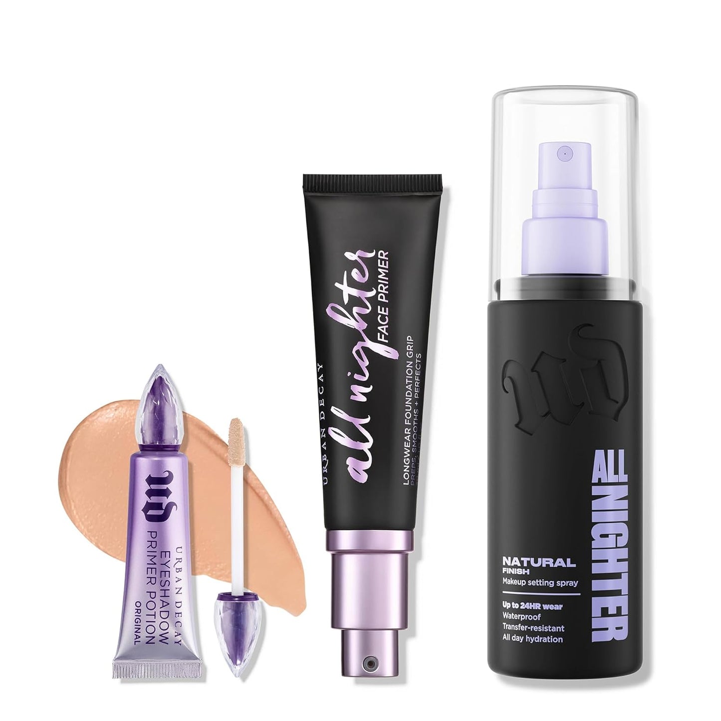 Urban Decay All Nighter Setting Spray & Primer Bundle - Waterproof Face Primer & Eyeshadow Primer (1 Fl Oz & 0.28 Fl Oz)
