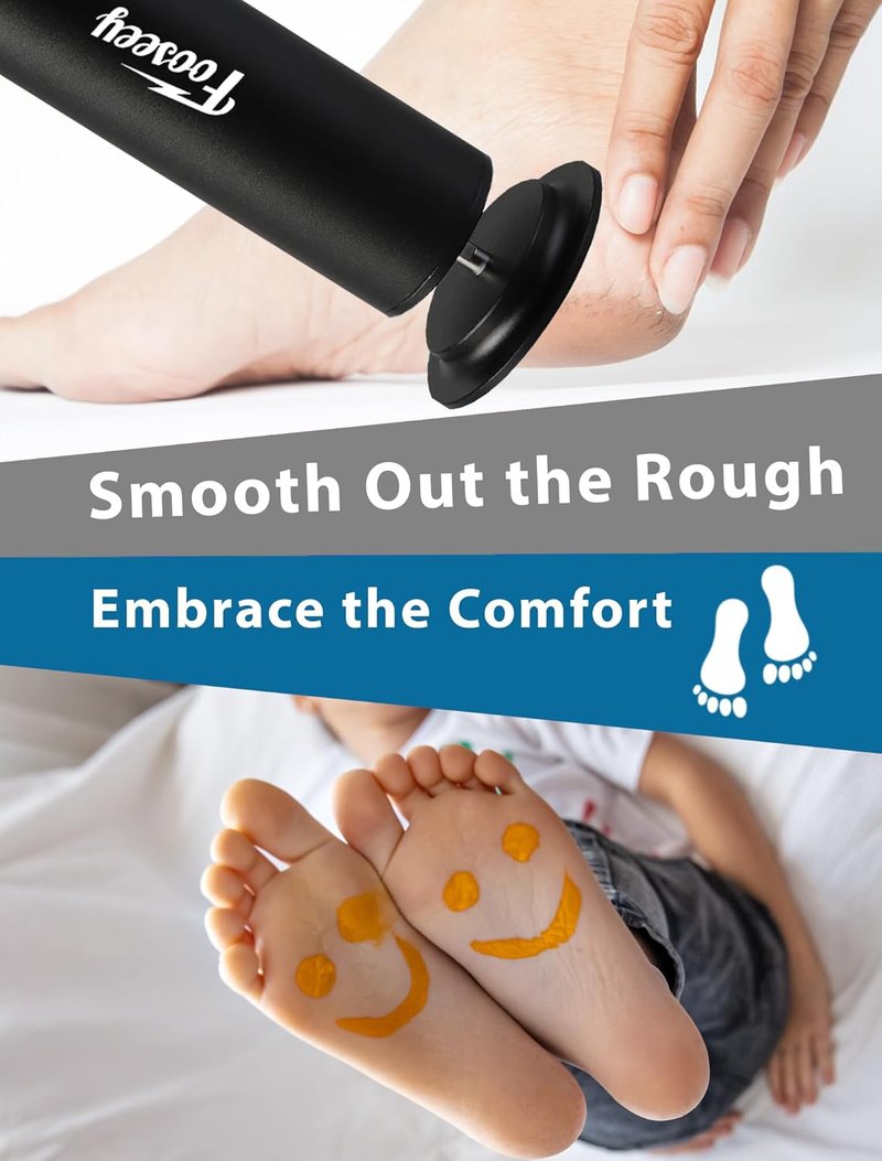 Electric Foot Callus Remover - Professional Pedicure Tool with 60 Sandpaper Discs | Adjustable Speed, Black