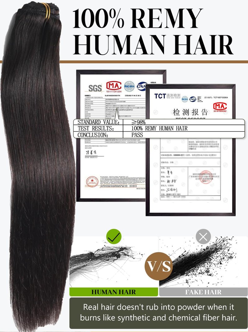 Black Clip-In Hair Extensions - 7 Pcs 120g Jet Black Straight Human Hair | Easy Double Weft Design