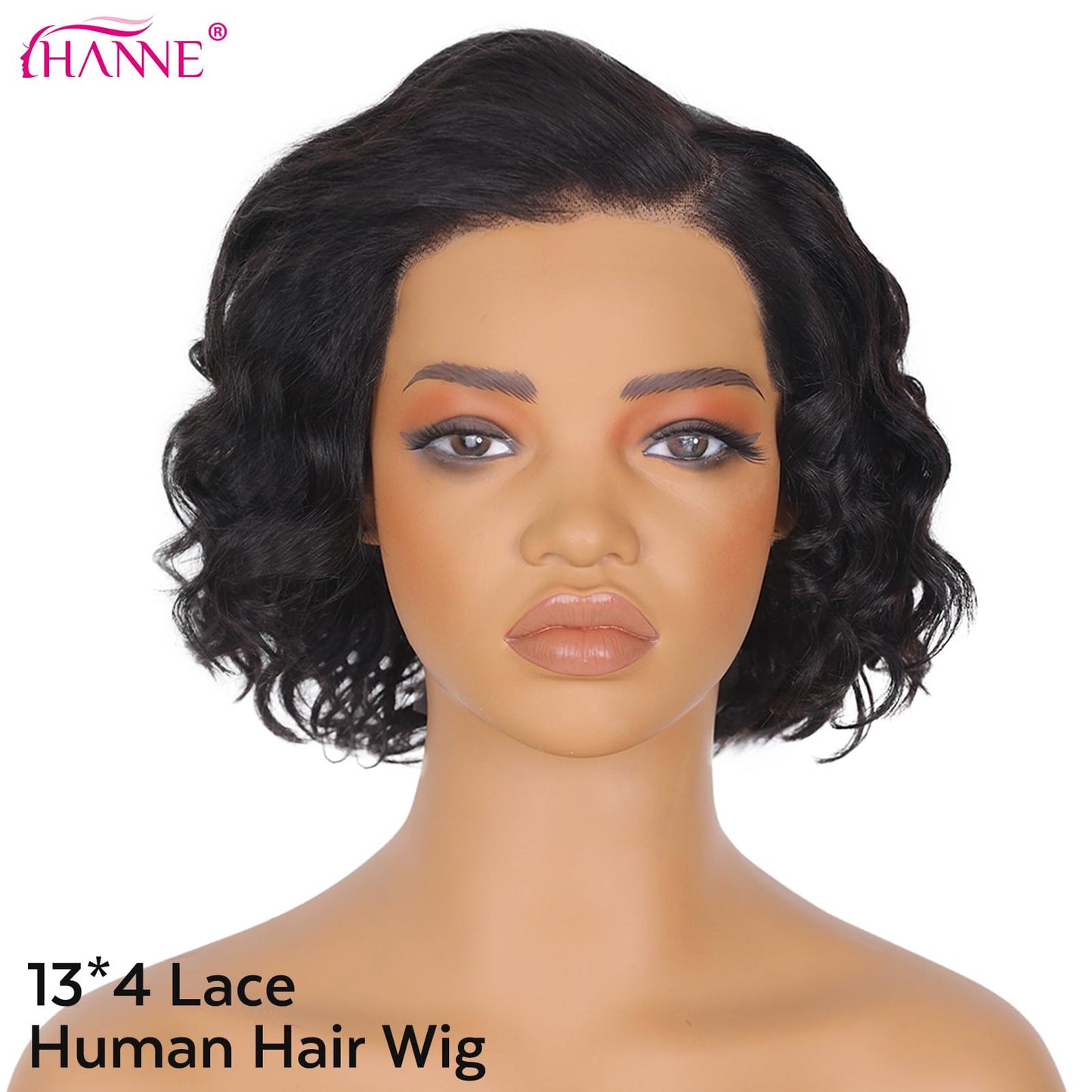 HANNE Burgundy Lace Front Short Human Hair Bob Wig 99J Wig Human Hair 12 Inch Glueless Pre Plucked with Baby Hair 180% Density Short Straight Wig Wear and Go Hair Replacement Wigs