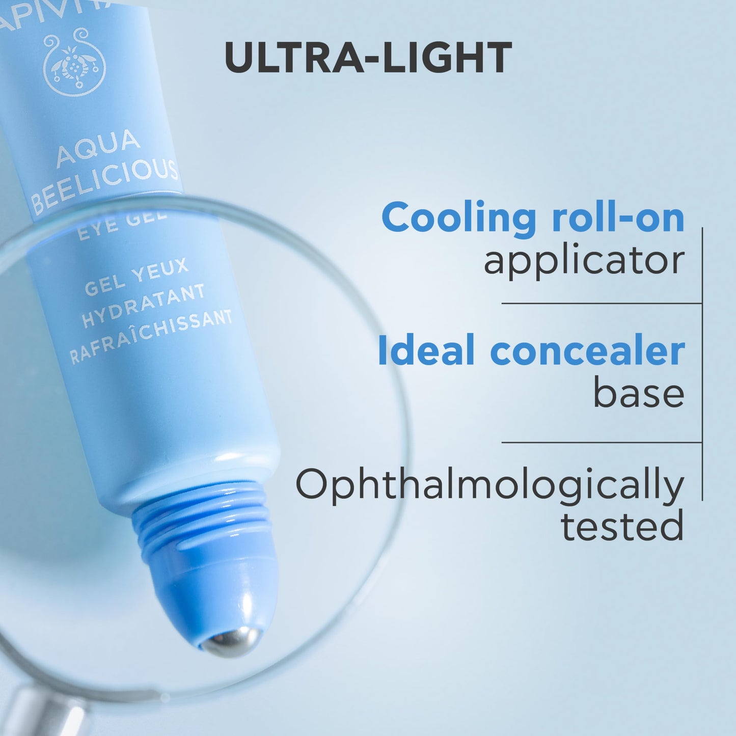 Apivita Aqua Beelicious Eye Gel, Cooling Hydrating Eye Gel with Honey, Jasmine & Flowers