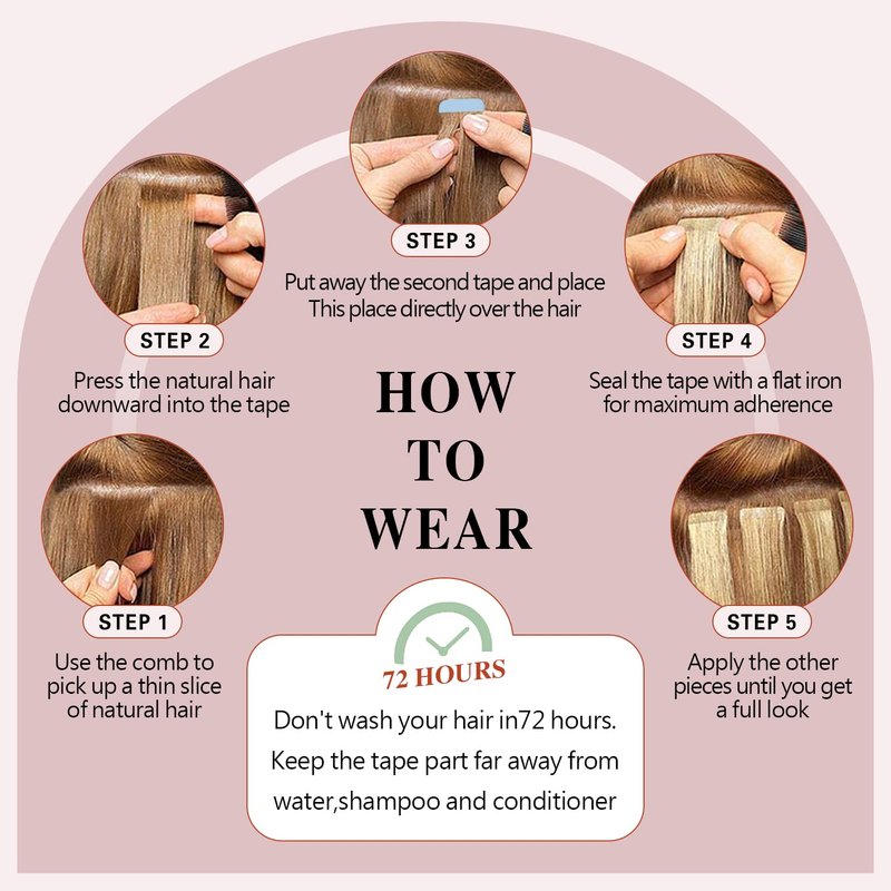 Remy Tape-In Hair Extensions - 14 Inch Seamless Skin Weft, #4 Chocolate Brown | 40g, 20 Pcs