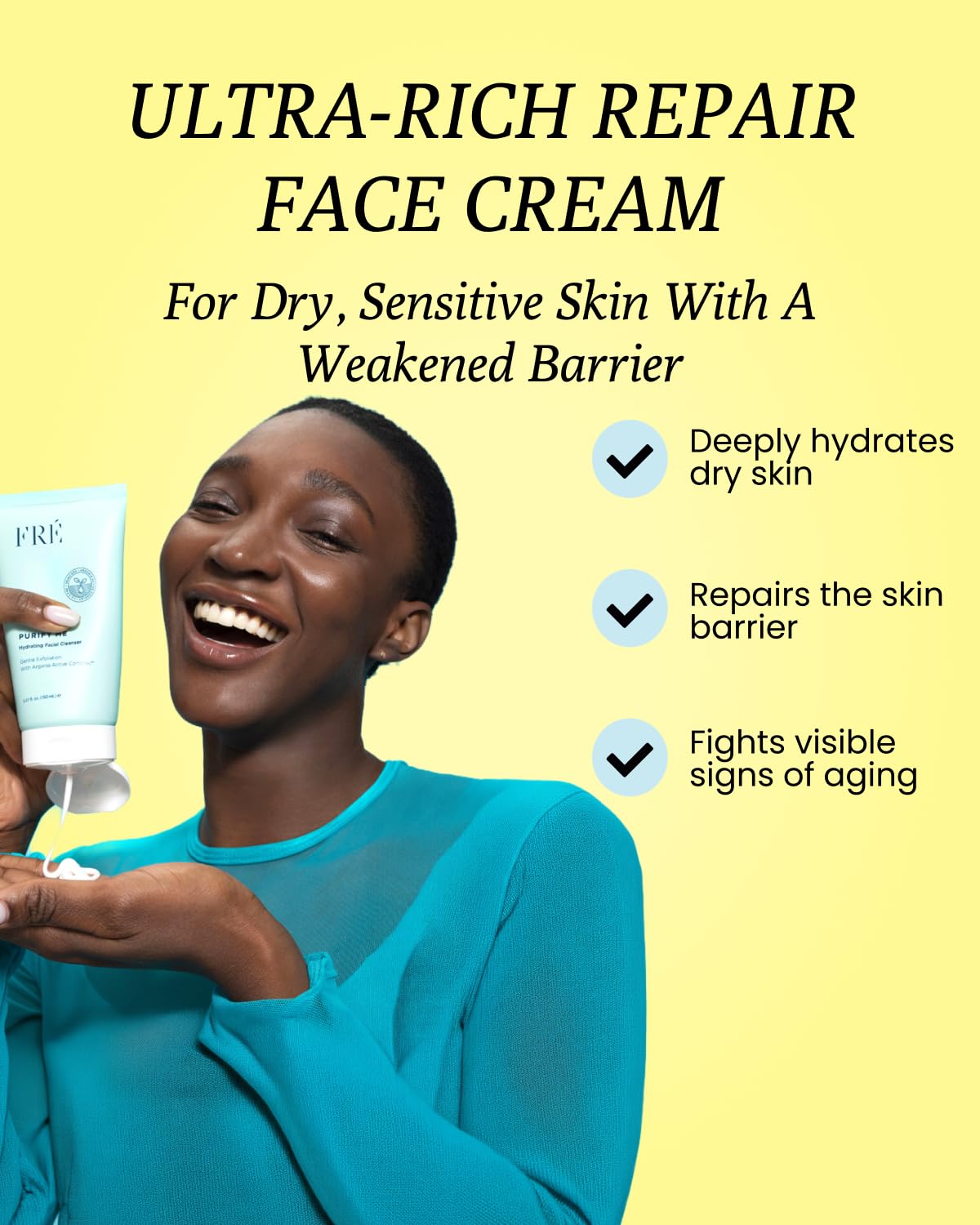FRÉ Hydrating Facial Cleanser | Creamy Cleanser, Face Wash For Dry Skin & Moisturizing Face Wash | 5.07 fl. oz.
